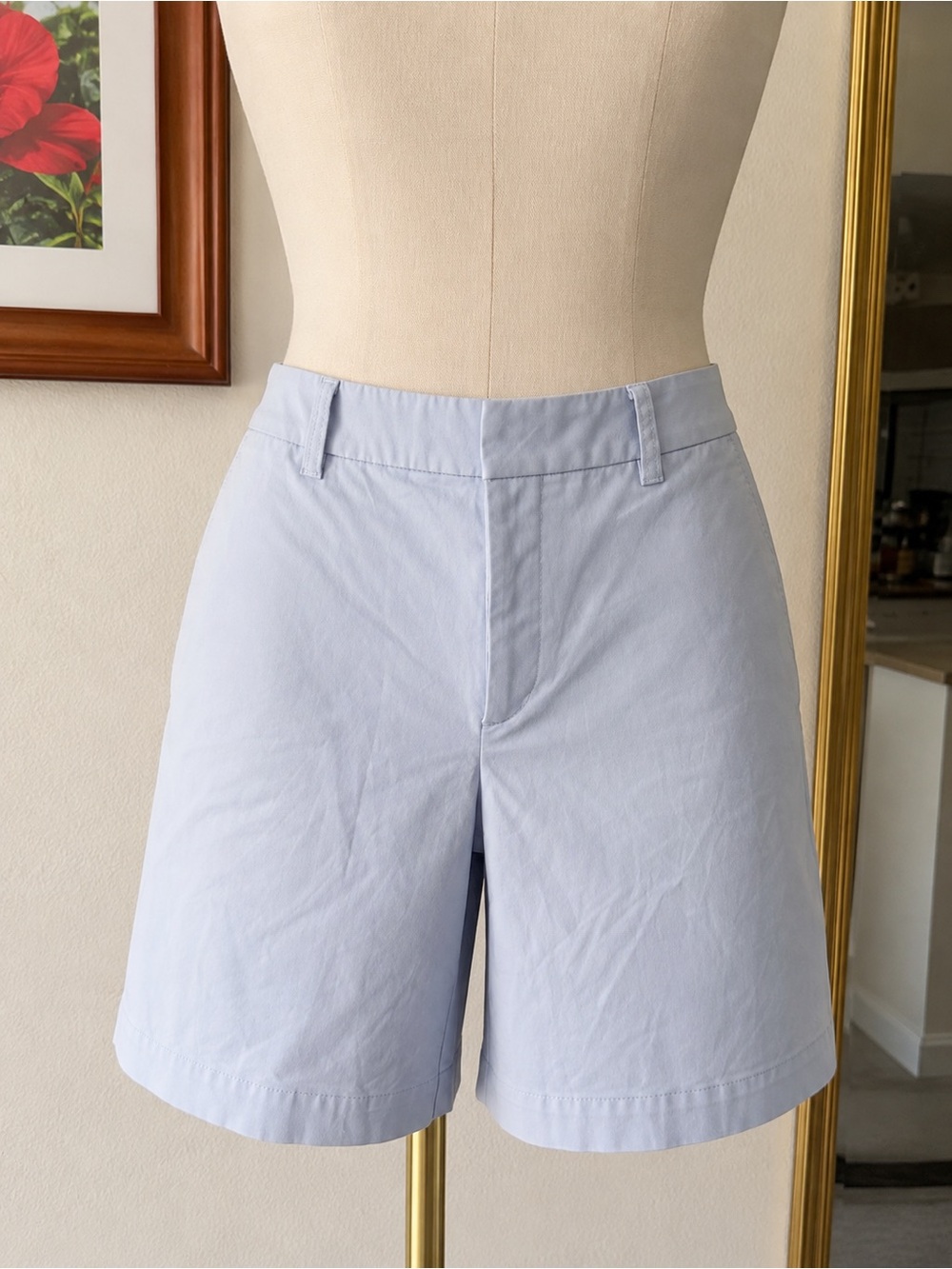 Matty M Light Blue High-Rise Bermuda Shorts